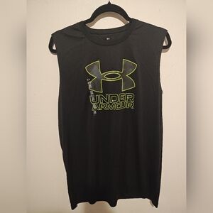 Under Armour Black Tank Top with Neon Logo